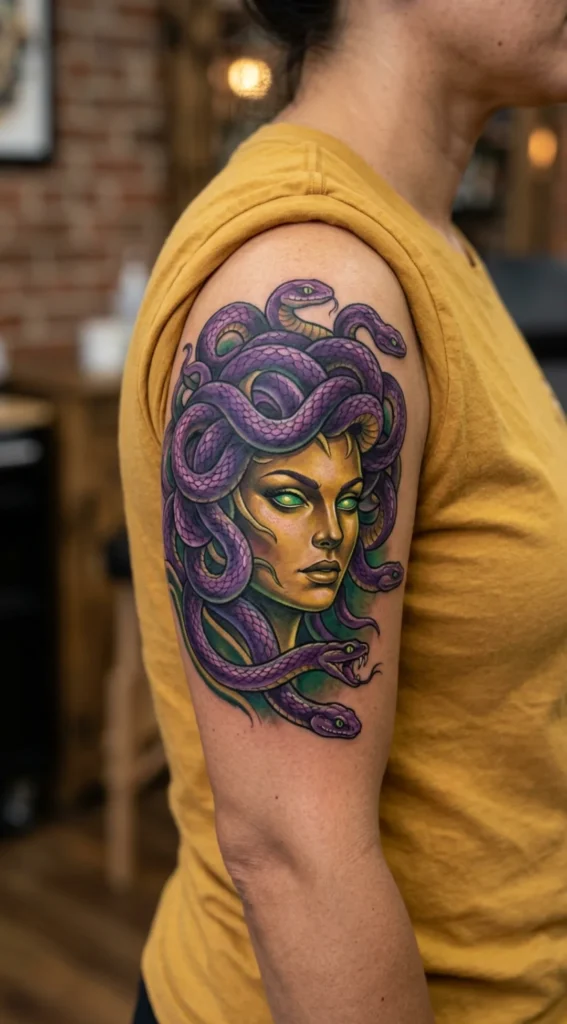 Colorful Medusa Tattoo