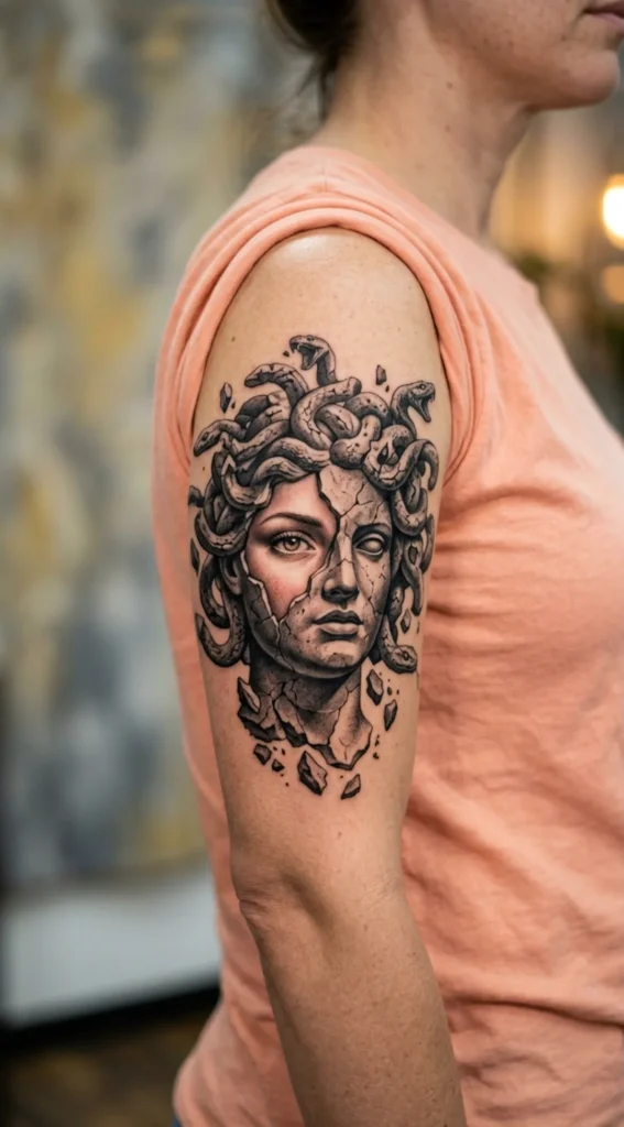 Cracked Stone Medusa