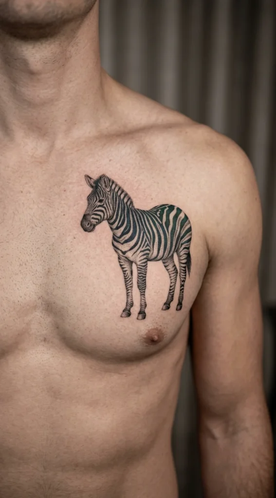 Dotwork Zebra Chest Artwork