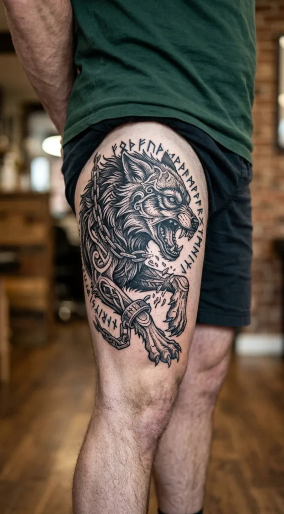 Fenrir Wolf Viking Tattoo