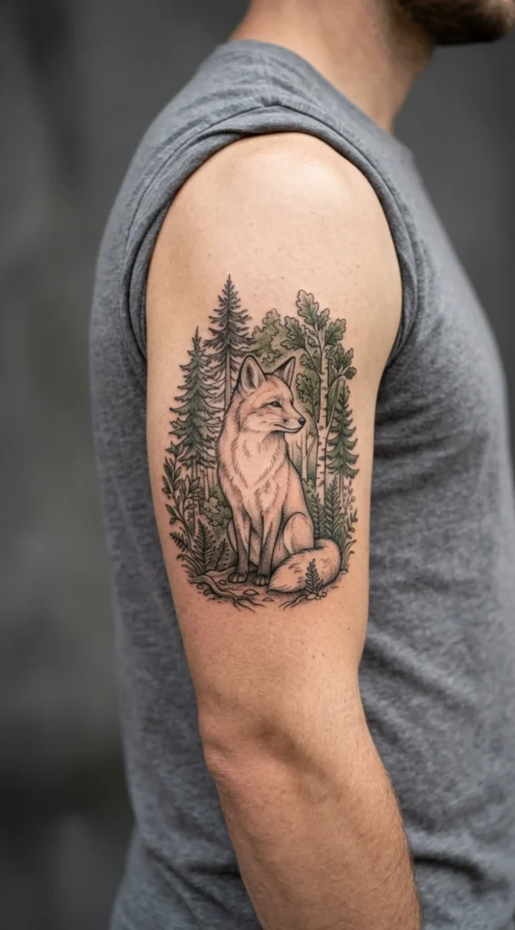 Fox Sitting in a Forest