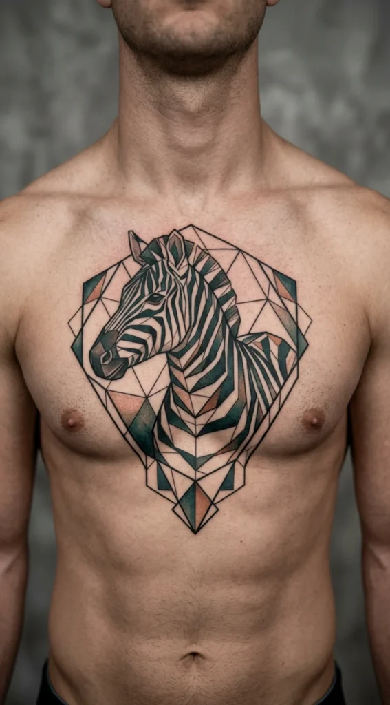 Geometric Zebra Chest Frame