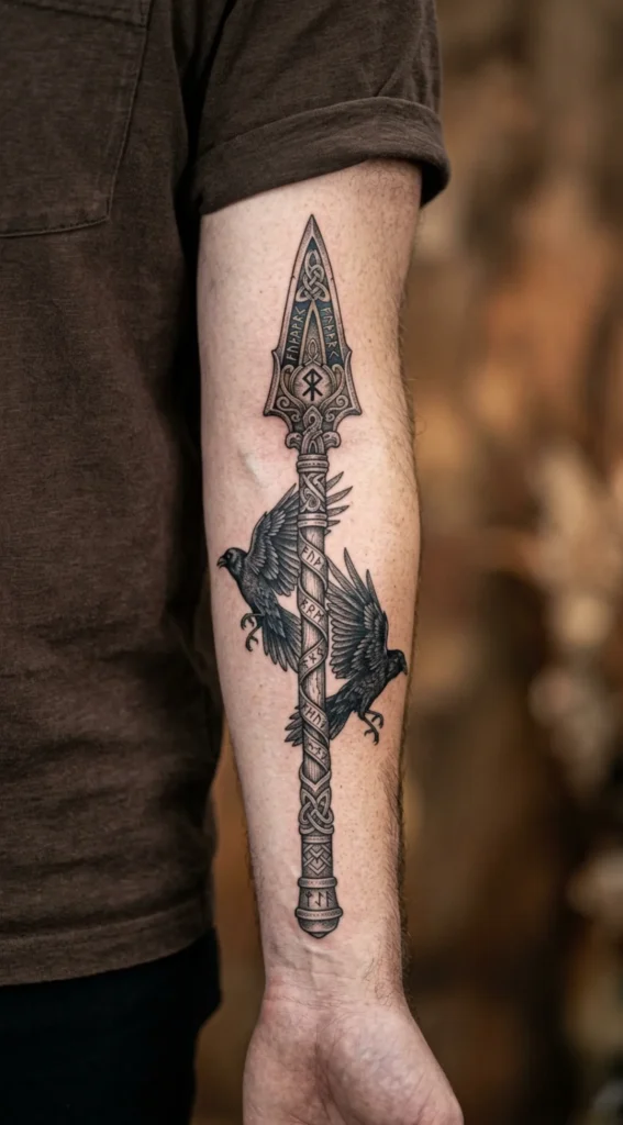 Gungnir Spear of Odin Tattoo