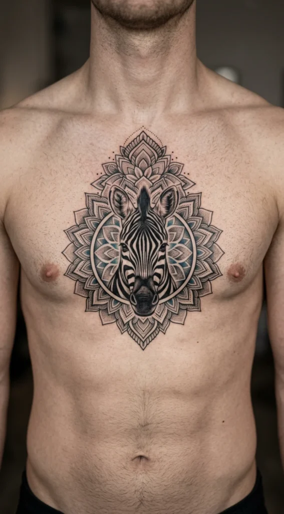 Mandala Zebra Chest Frame