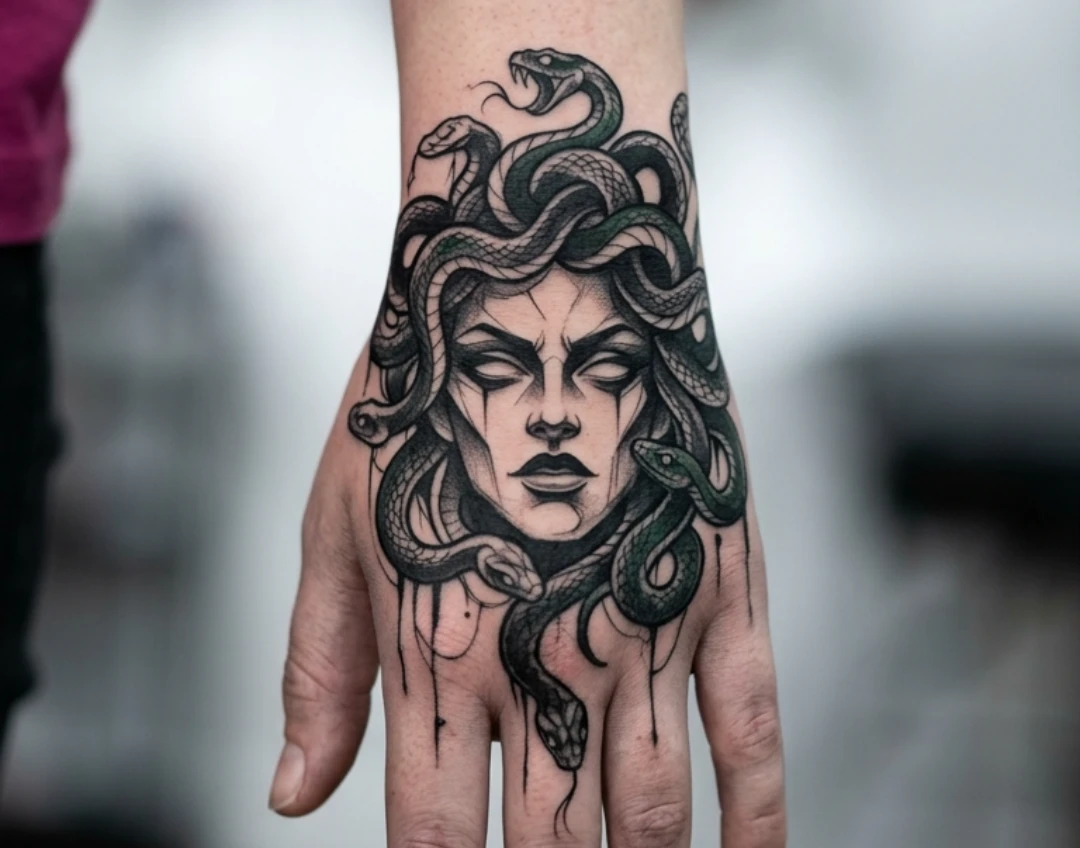 Medusa Hand Tattoo Designs