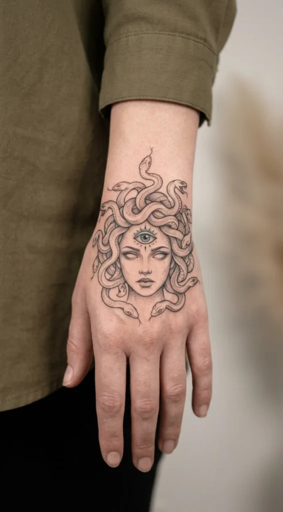 Medusa Hand with Eye Symbol