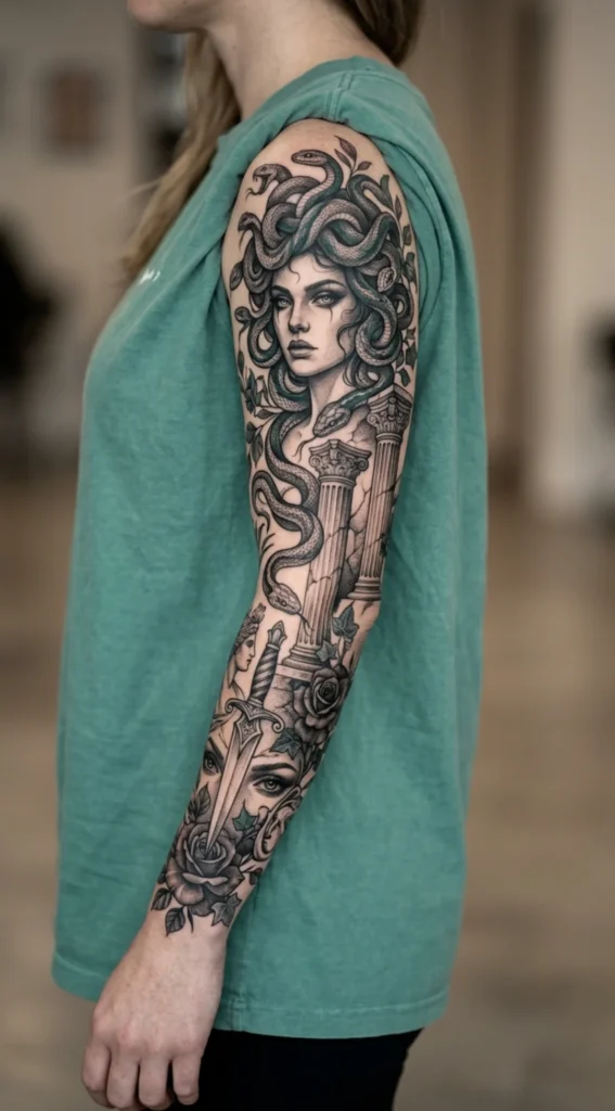 Medusa Sleeve Tattoo