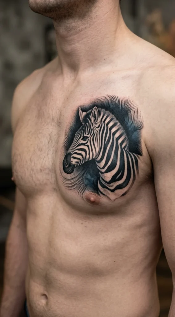 Negative Space Zebra Chest Design