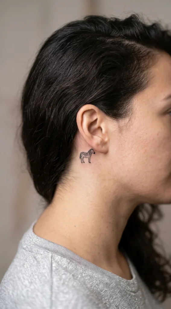 Tiny Zebra Behind Ear