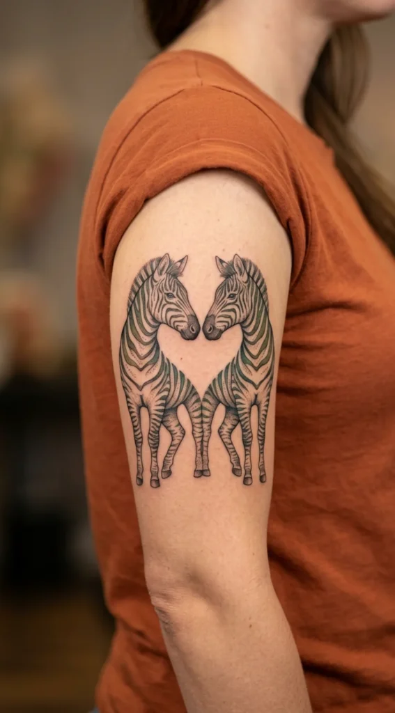 Two Zebras Facing Each Other