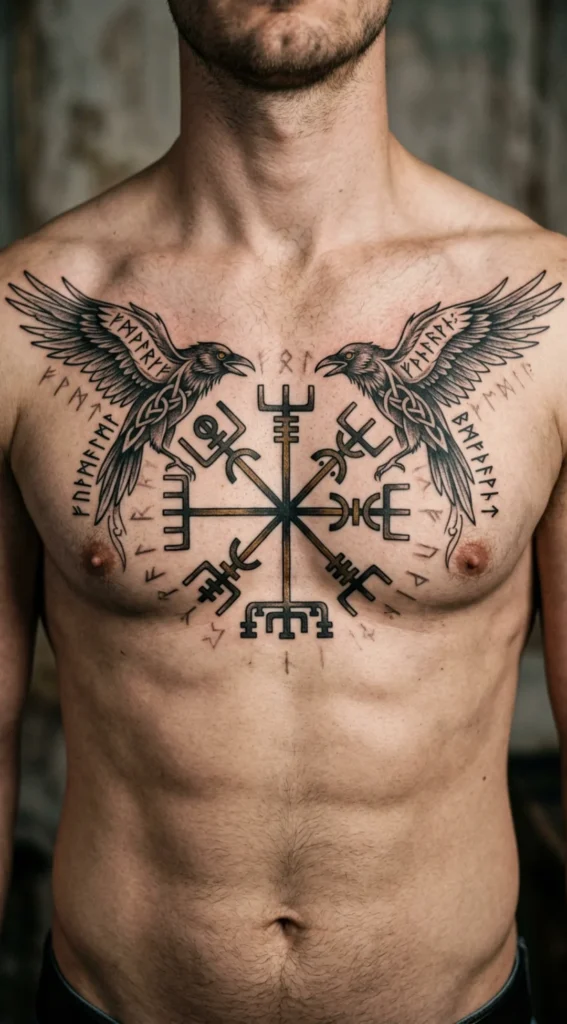 Vegvisir Chest Tattoo