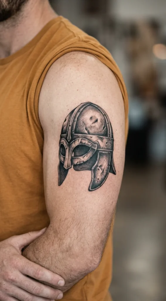 Viking Battle Helmet Tattoo