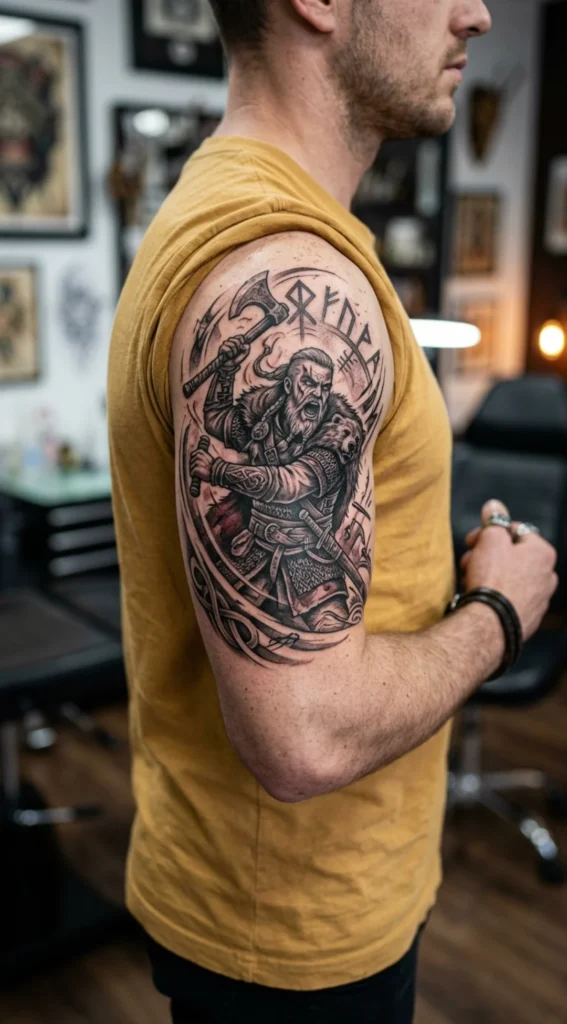 Viking Berserker Warrior Tattoo
