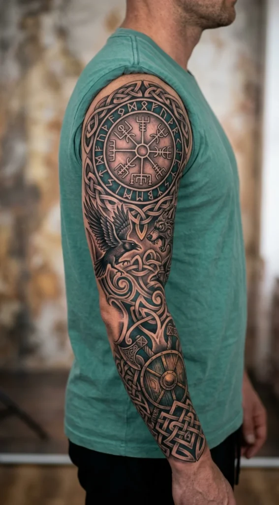 Viking Compass Inspired Sleeve