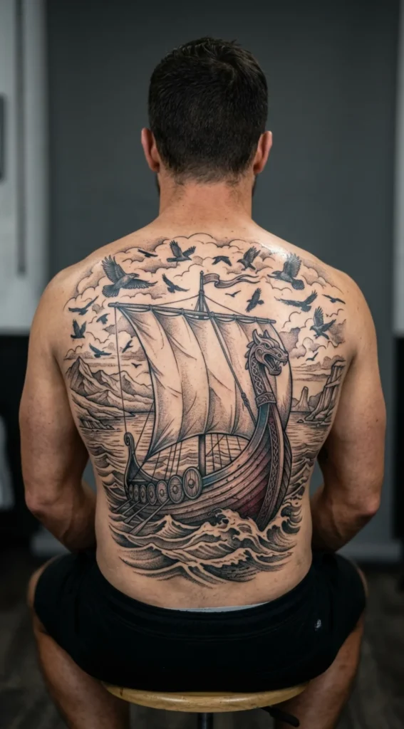 Viking Ship Back Piece