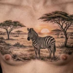 Zebra Chest Tattoo Designs