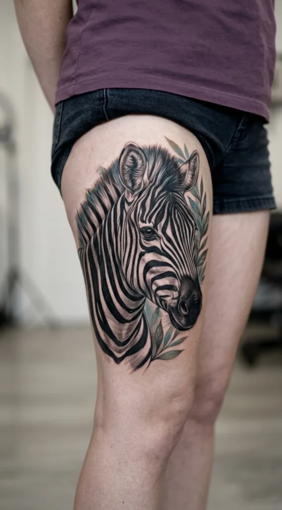 Zebra Portrait with Bold Stripes