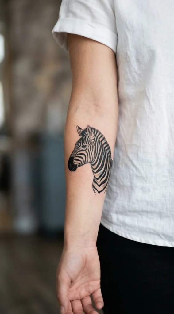 Zebra Side Profile with Stripes