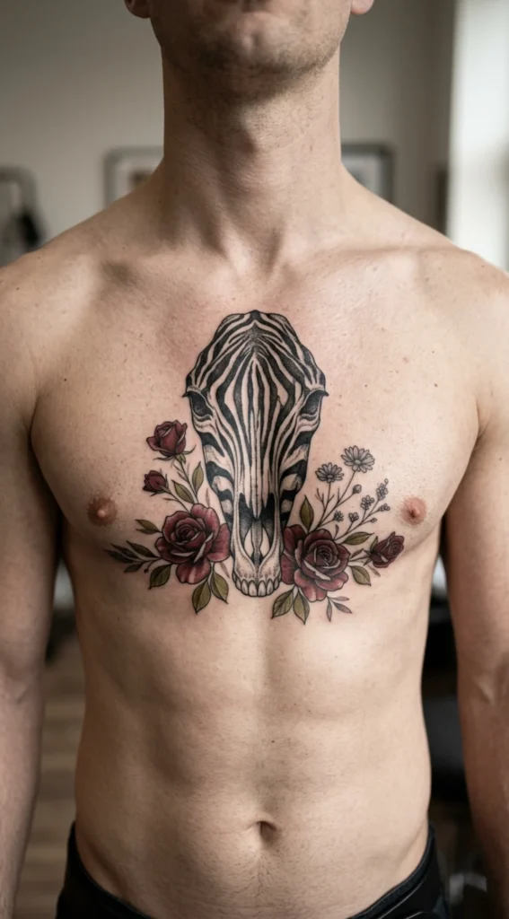 Zebra Skull Chest Composition