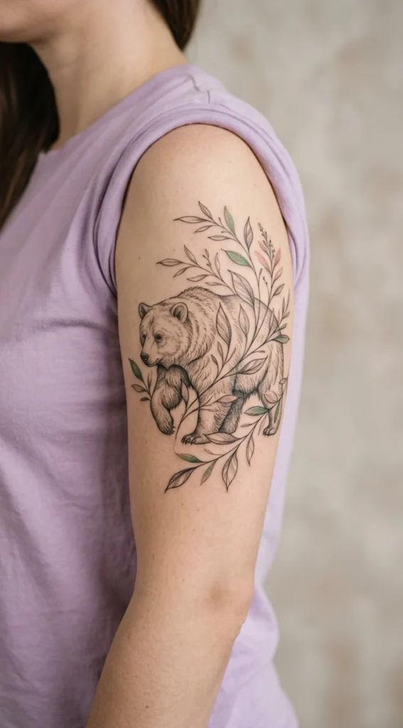 Bear With Botanical Branches