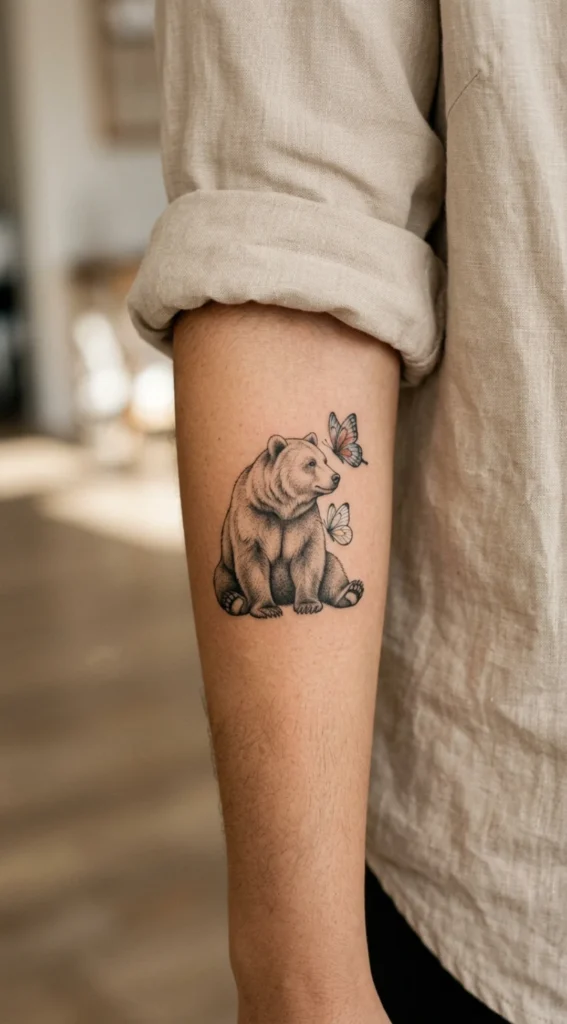 Bear With Butterfly Details