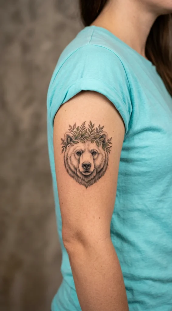 Bear With Delicate Leaf Crown