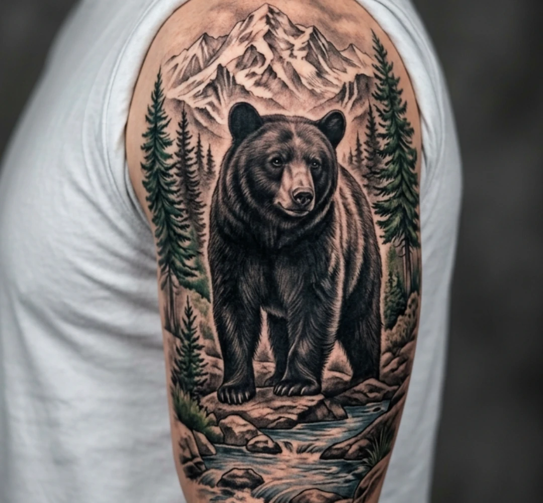 Black Bear Tattoo Ideas