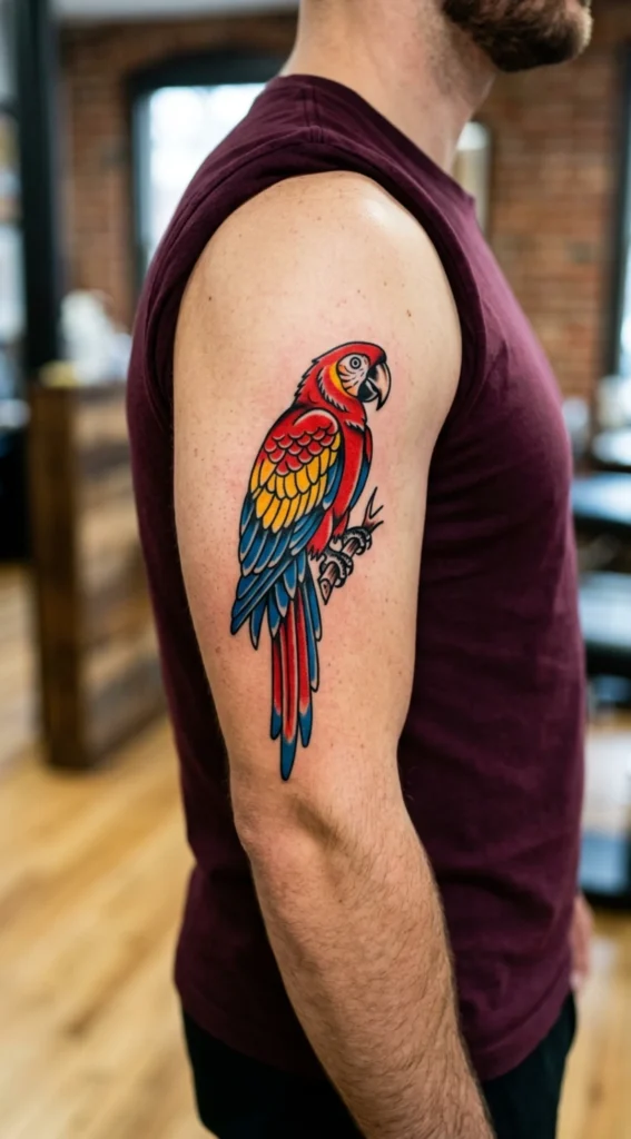 Classic Macaw with Bold Colors