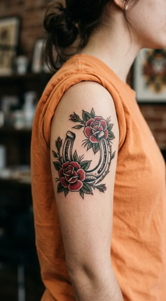 Elegant Horseshoe with Roses