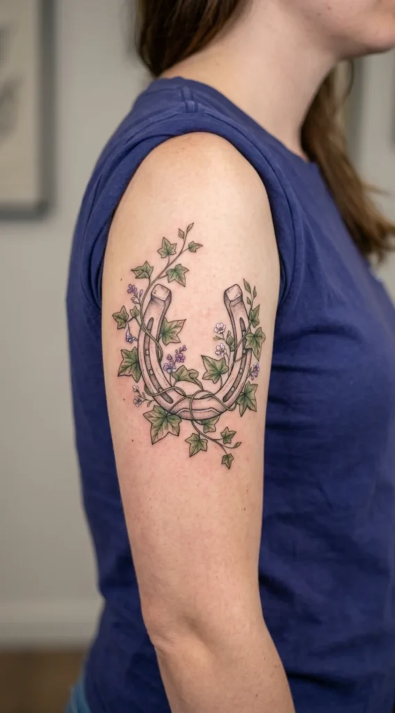 Horseshoe Wrapped in Ivy Vines