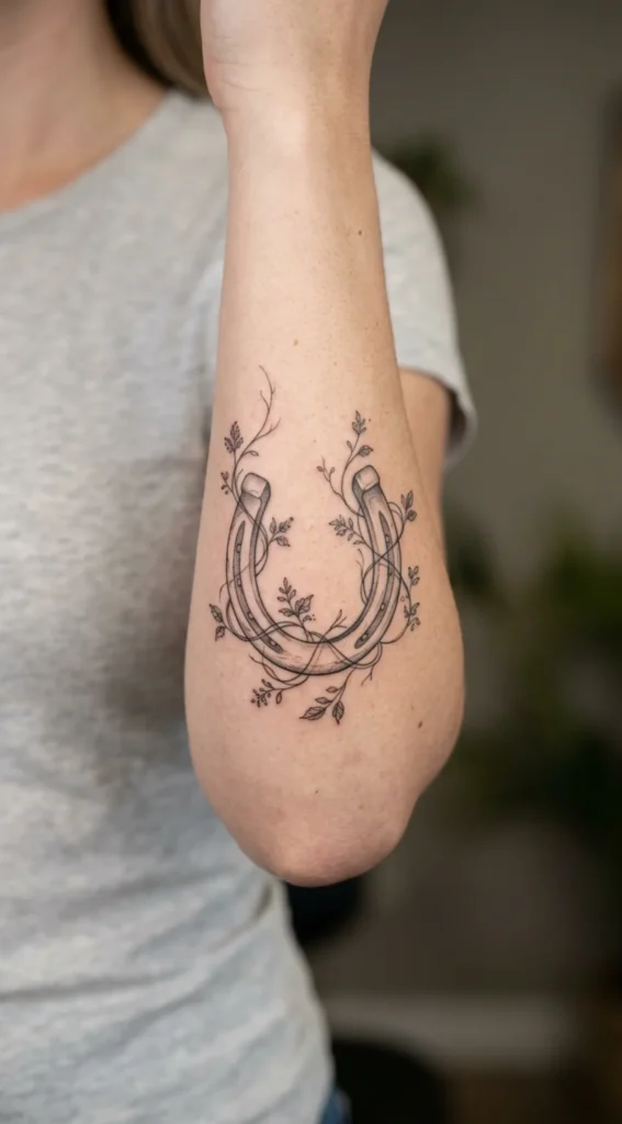 Horseshoe with Delicate Vine Details
