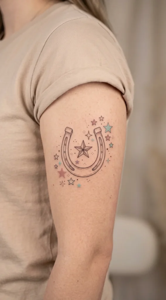 Horseshoe with Feminine Western Stars