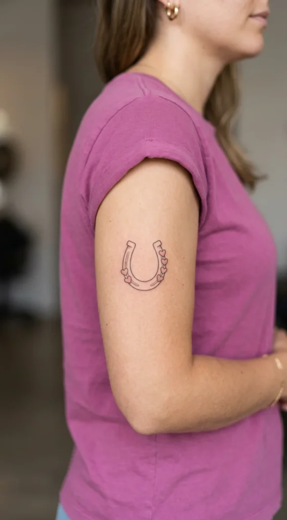 Horseshoe with Tiny Heart Details