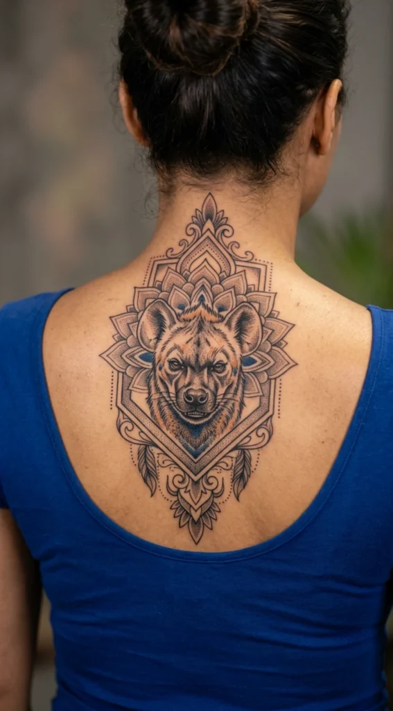 Hyena Head With Elegant Ornamental Details