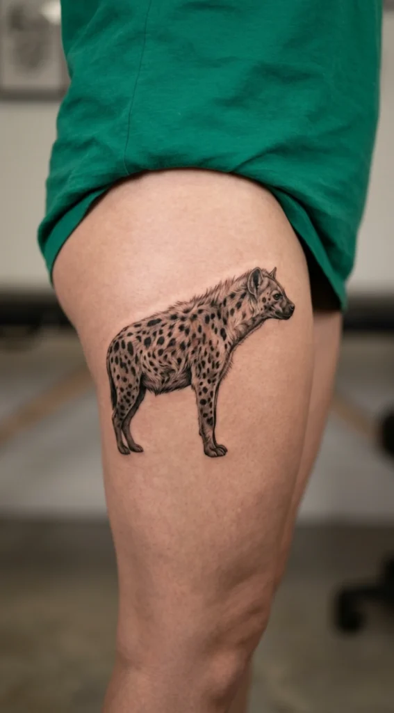 Hyena Profile With Detailed Spotted Pattern