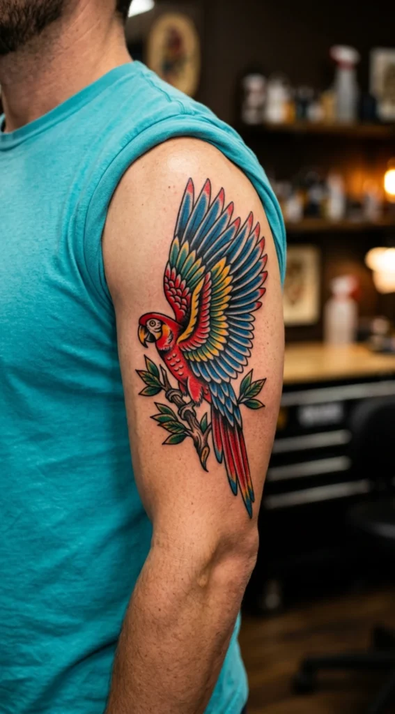 Macaw with Bold Classic Feathers