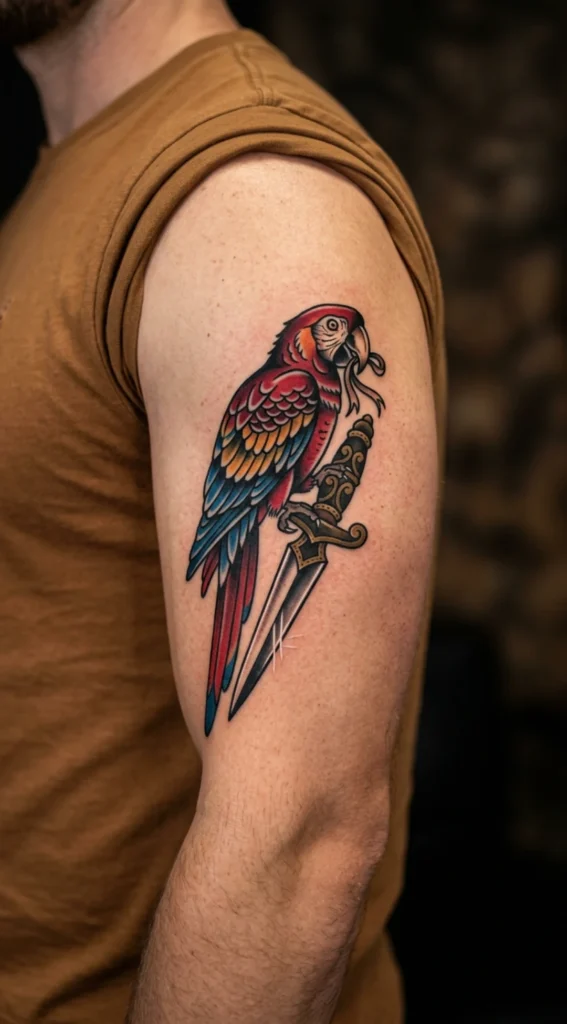 Macaw with Dagger