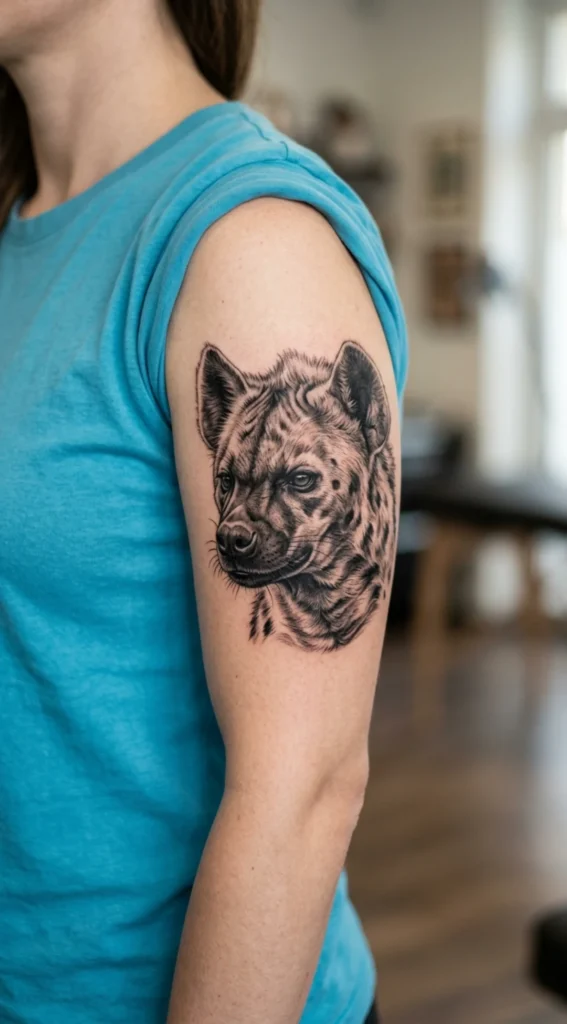 Realistic Hyena Head With Detailed Features