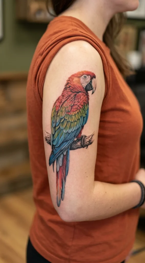 Realistic Parrot with Detailed Feather Texture