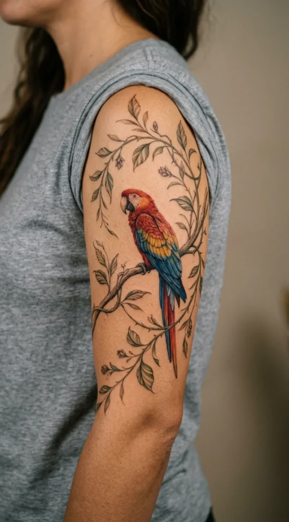 Scarlet Macaw with Jungle Vines
