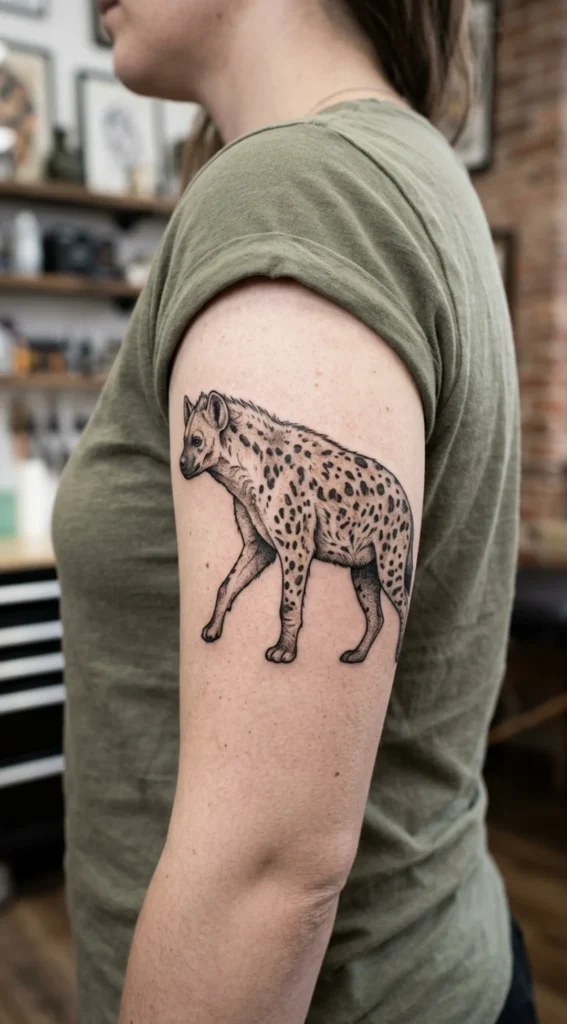 Side-Profile Hyena With Spotted Fur