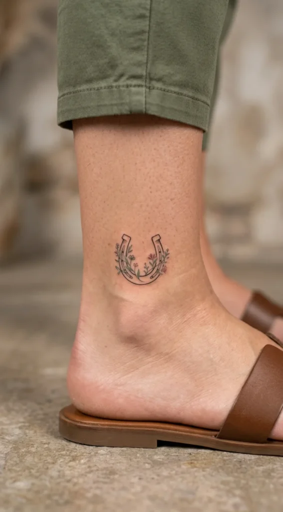 Small Horseshoe Foot Tattoo