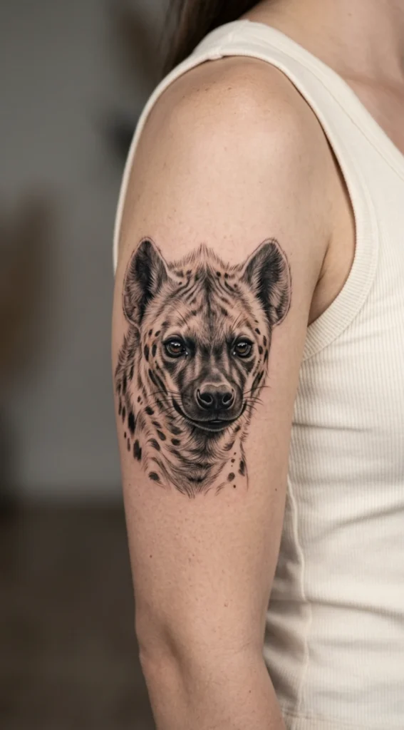 Spotted Hyena Portrait With Expressive Eyes