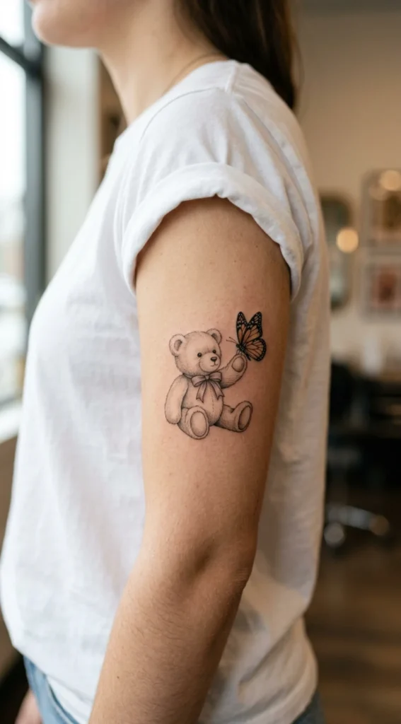 Teddy Bear With Butterfly Accent