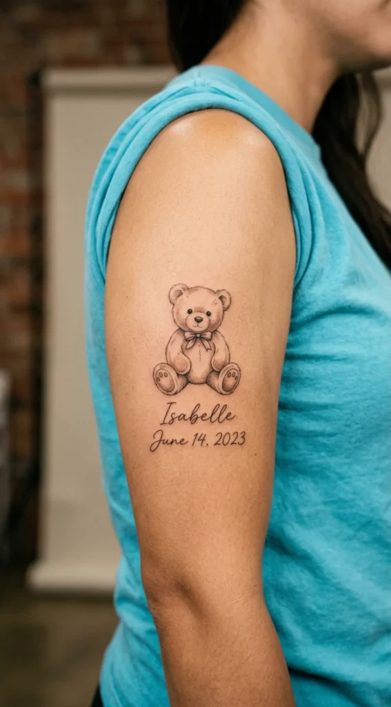 Teddy Bear With Name and Date Details