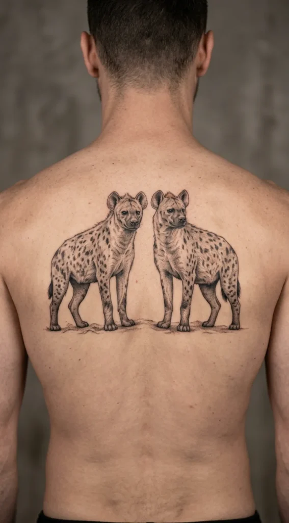 Two Hyenas Standing Together