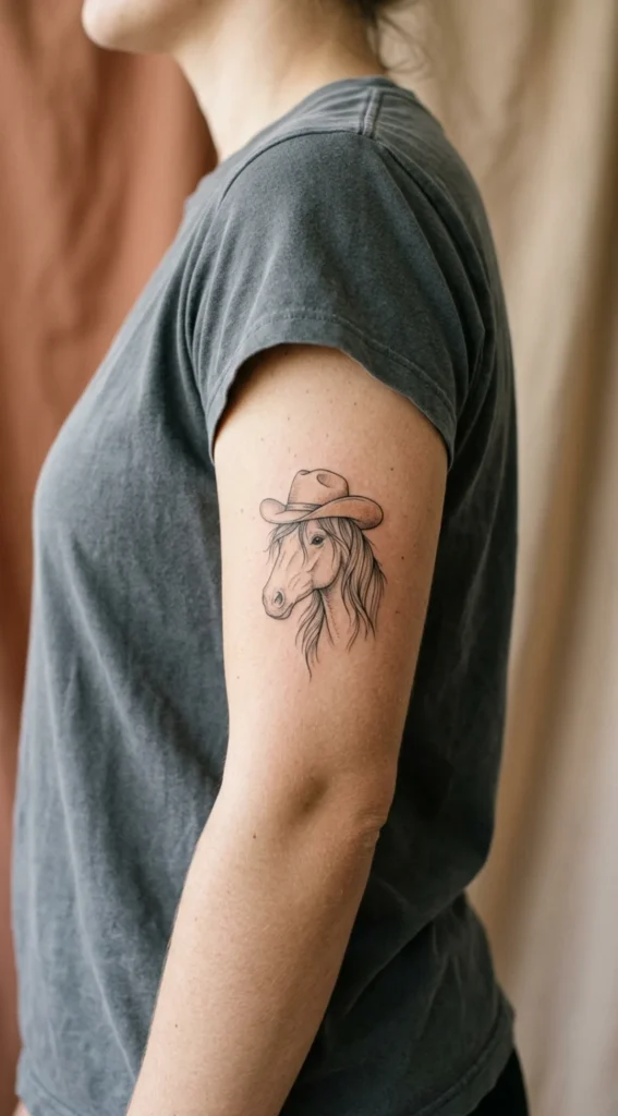 Western Horse with Cowboy Hat Elements