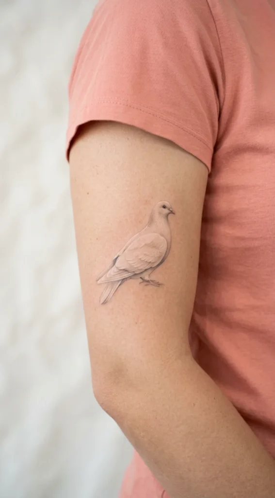 Elegant White Pigeon With Soft Shading