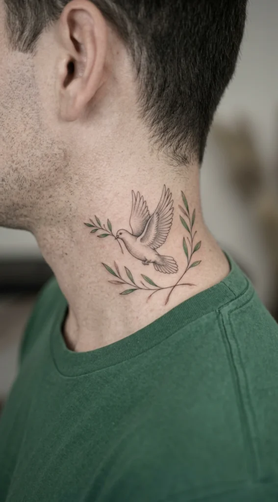 Olive Branch Pigeon Neck Design