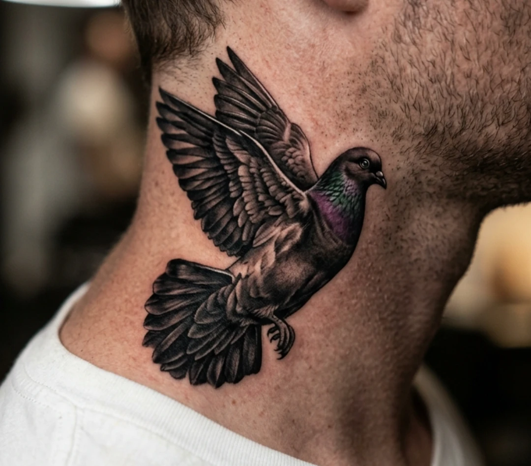 Pigeon Neck Tattoo Designs